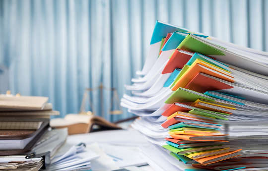 Stack of Color Coded Files
