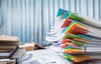 Stack of Color Coded Files